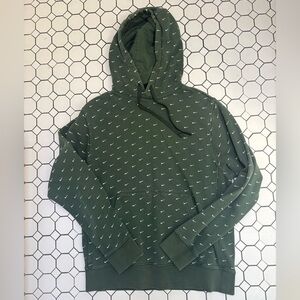 Nike Men's Forest Green Patterned Hoodie